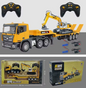 Remote control nine-channel remote control flatbed truck semi-trailer tractor transportation project truck excavator children's toys