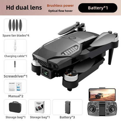 F198 brushless drone optical flow positioning dual camera aerial quadcopter remote control drone