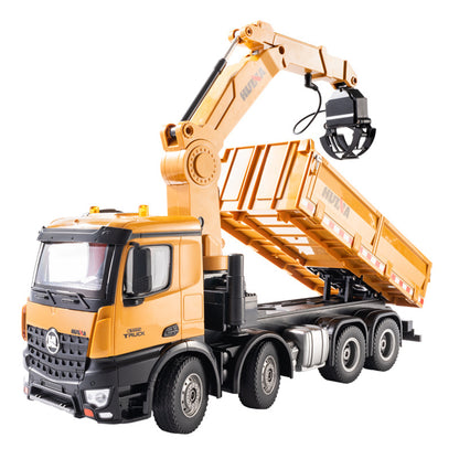 1538 1:14 Full Proportion Alloy 2.4G Remote Control Cargo Crane Grab Wood Grab Ball Machine Dump Toy Car