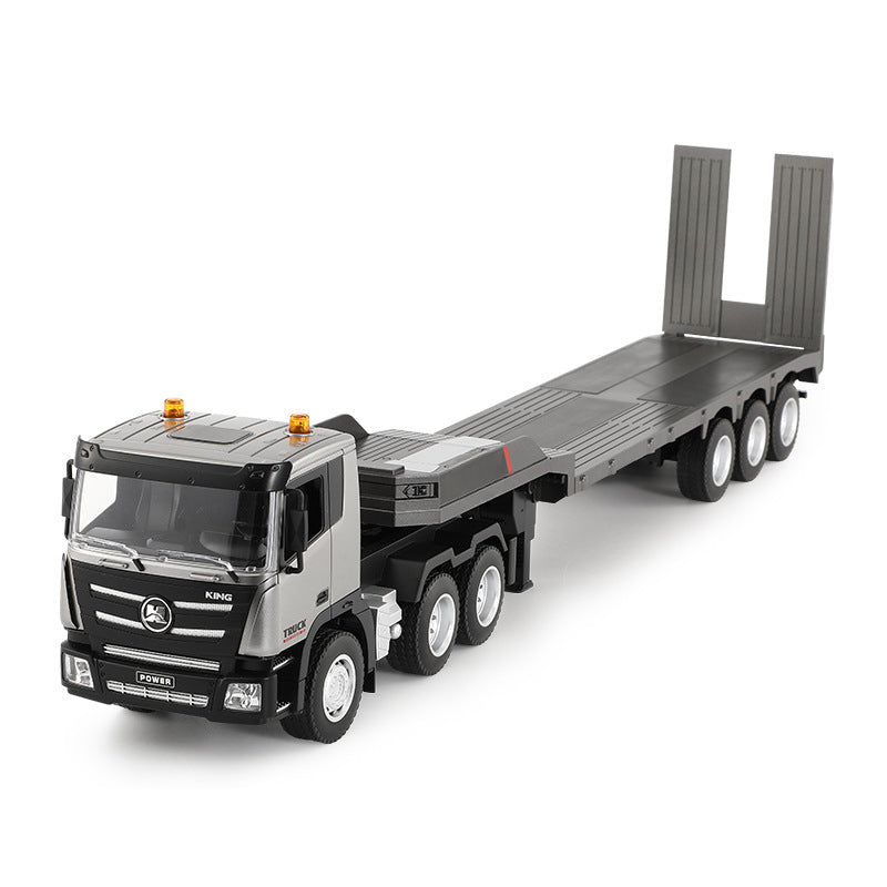 Remote control nine-channel remote control flatbed truck semi-trailer tractor transportation project truck excavator children's toys