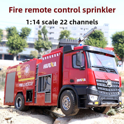 562 van one-click water jet fire truck sound and light firetruck children's toy car 1:14