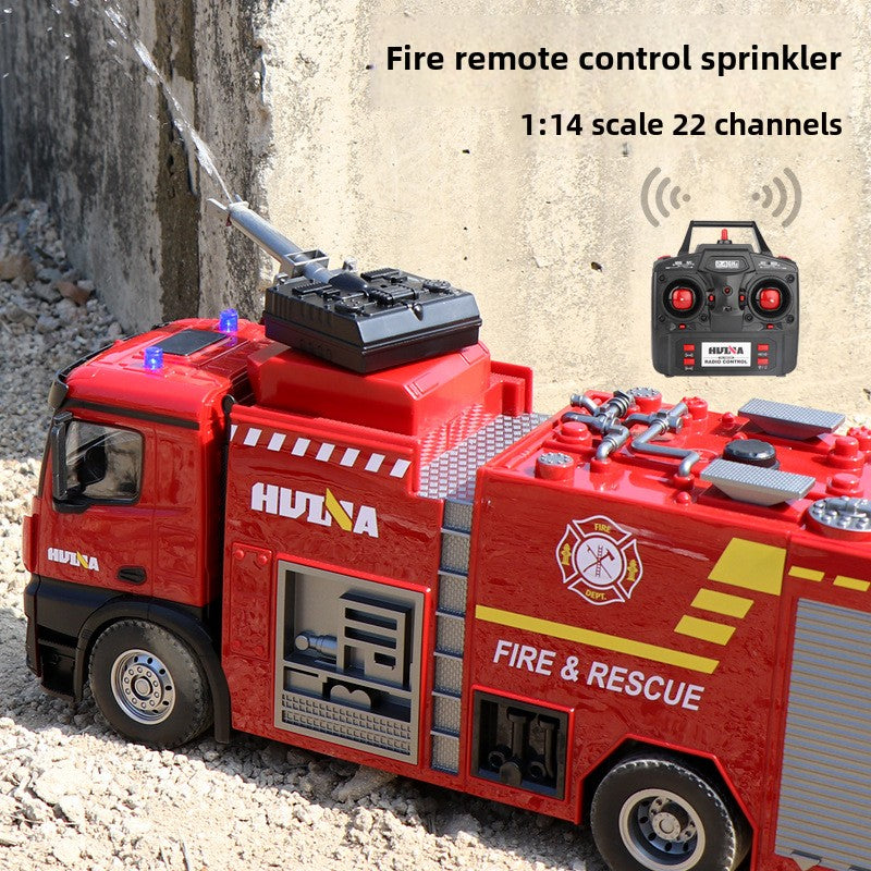 562 van one-click water jet fire truck sound and light firetruck children's toy car 1:14