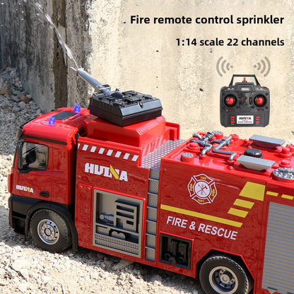 562 van one-click water jet fire truck sound and light firetruck children's toy car 1:14