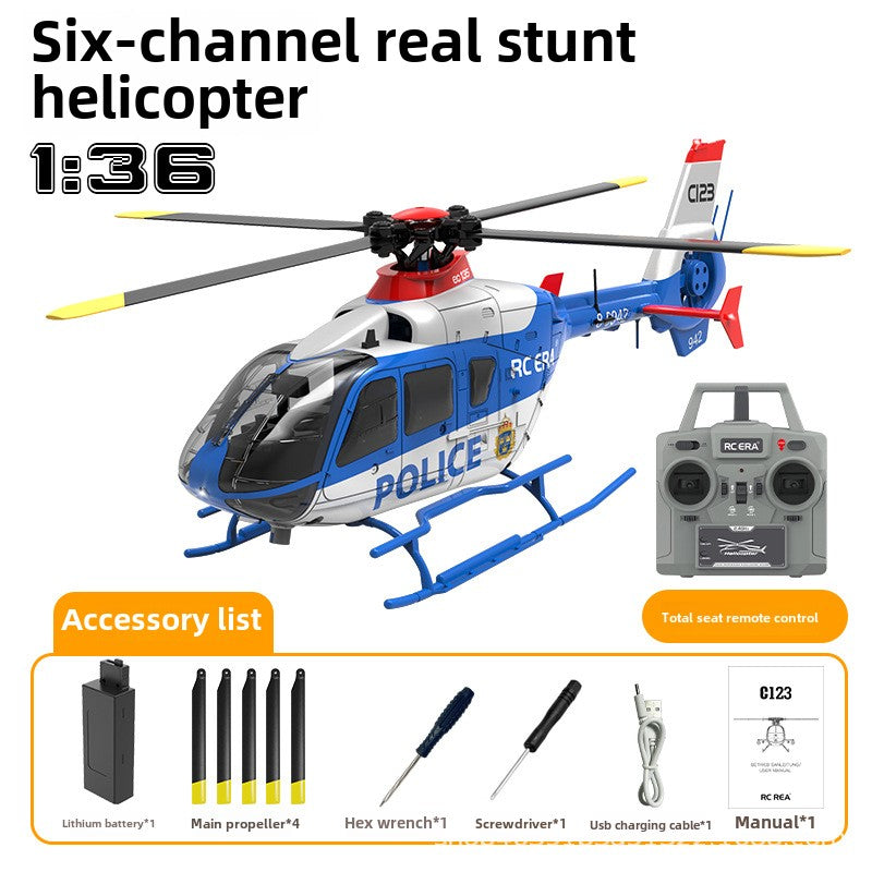 Remote control helicopter C123 brushless tumbling upside down 6-way single propeller