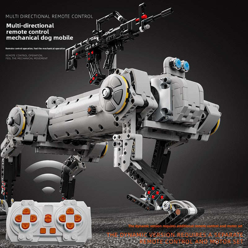 Modern military weapons unmanned mechanical dog difficult puzzle assembly building block boys toy