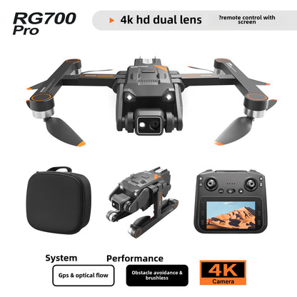 RG700PRO4.5 inch screen control 5G brushless optical flow laser obstacle avoidance GPS positioning remote control drone