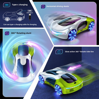 New concept car EV new energy drift remote control car double spray music marquee toy